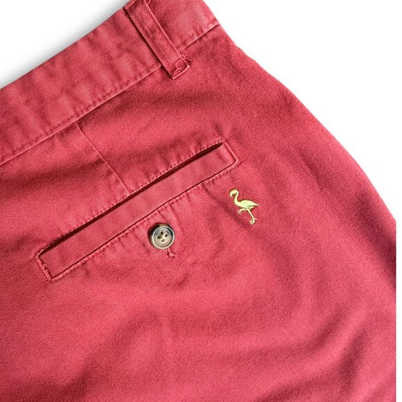 Tailorbyrd‎ Classic Shorts Cotton Sunwashed Red Preppy Flat Front Chino Mens 34 - Picture 8 of 9